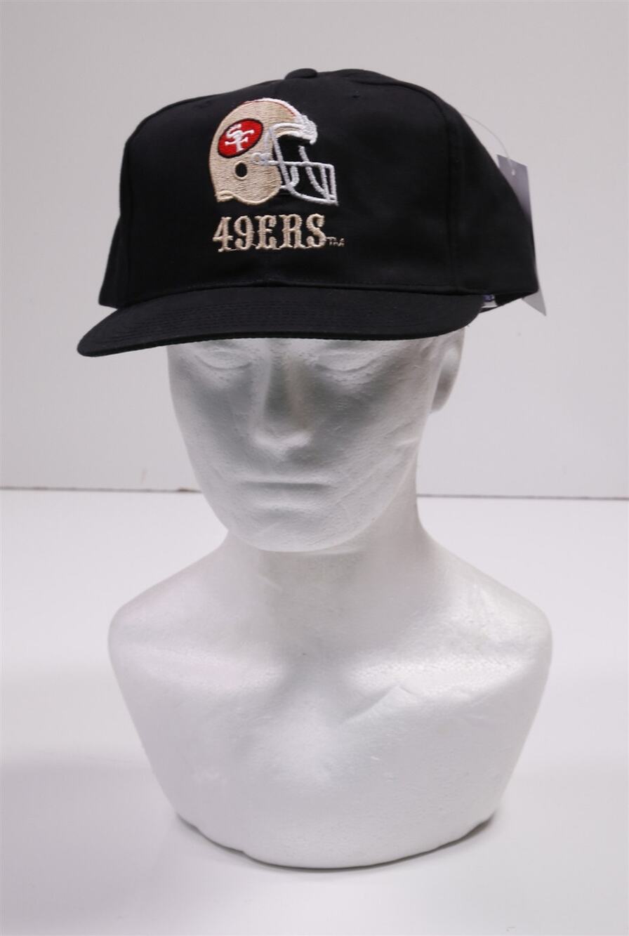 San Francisco 49ers Football Vintage 80s 90s New NOS Snapback Black Hat Cap AJD